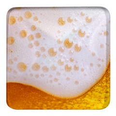 Beer Foam Texture Macro Liquid Bubble Square Glass Fridge Magnet (4 Pack) by Cemarart