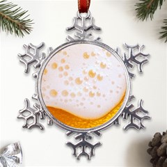 Beer Foam Texture Macro Liquid Bubble Metal Large Snowflake Ornament by Cemarart