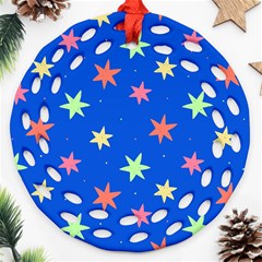 Background Star Darling Galaxy Round Filigree Ornament (two Sides) by Maspions