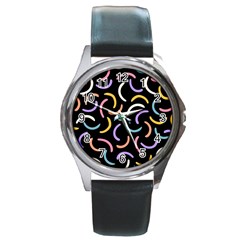 Abstract Pattern Wallpaper Round Metal Watch