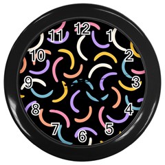 Abstract Pattern Wallpaper Wall Clock (black) by Maspions