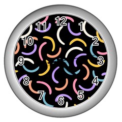 Abstract Pattern Wallpaper Wall Clock (silver)