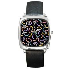 Abstract Pattern Wallpaper Square Metal Watch by Maspions