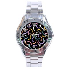 Abstract Pattern Wallpaper Stainless Steel Analogue Watch