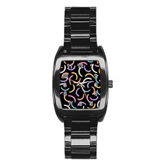 Abstract Pattern Wallpaper Stainless Steel Barrel Watch by Maspions