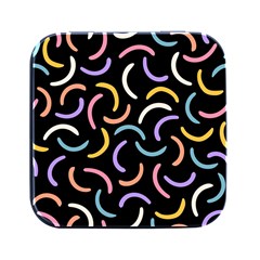 Abstract Pattern Wallpaper Square Metal Box (black)