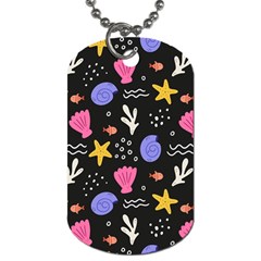 Sea Shells Pattern Wallpaper Fish Dog Tag (two Sides)