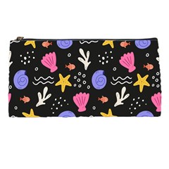 Sea Shells Pattern Wallpaper Fish Pencil Case