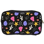 Sea Shells Pattern Wallpaper Fish Toiletries Bag (Two Sides) Front