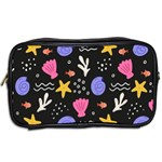 Sea Shells Pattern Wallpaper Fish Toiletries Bag (Two Sides) Back