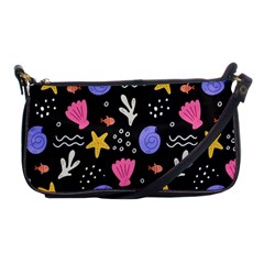 Sea Shells Pattern Wallpaper Fish Shoulder Clutch Bag