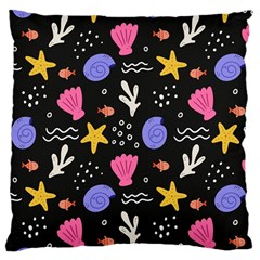 Sea Shells Pattern Wallpaper Fish Large Cushion Case (one Side)