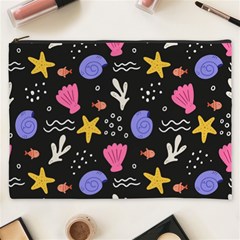 Sea Shells Pattern Wallpaper Fish Cosmetic Bag (xxxl)