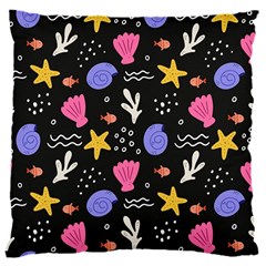 Sea Shells Pattern Wallpaper Fish 16  Baby Flannel Cushion Case (two Sides)