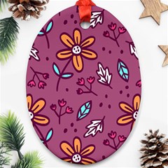 Flowers Petals Leaves Foliage Ornament (oval)