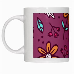 Flowers Petals Leaves Foliage White Mug