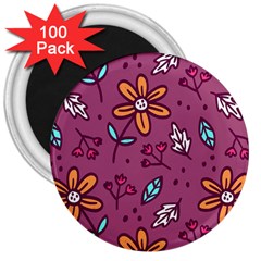 Flowers Petals Leaves Foliage 3  Magnets (100 Pack)