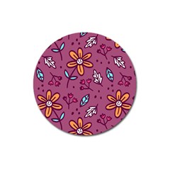 Flowers Petals Leaves Foliage Magnet 3  (round)