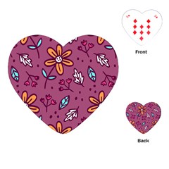 Flowers Petals Leaves Foliage Playing Cards Single Design (heart) by Maspions