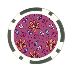 Flowers Petals Leaves Foliage Poker Chip Card Guard by Maspions