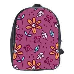 Flowers Petals Leaves Foliage School Bag (large) by Maspions