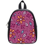 Flowers Petals Leaves Foliage School Bag (Small) Front