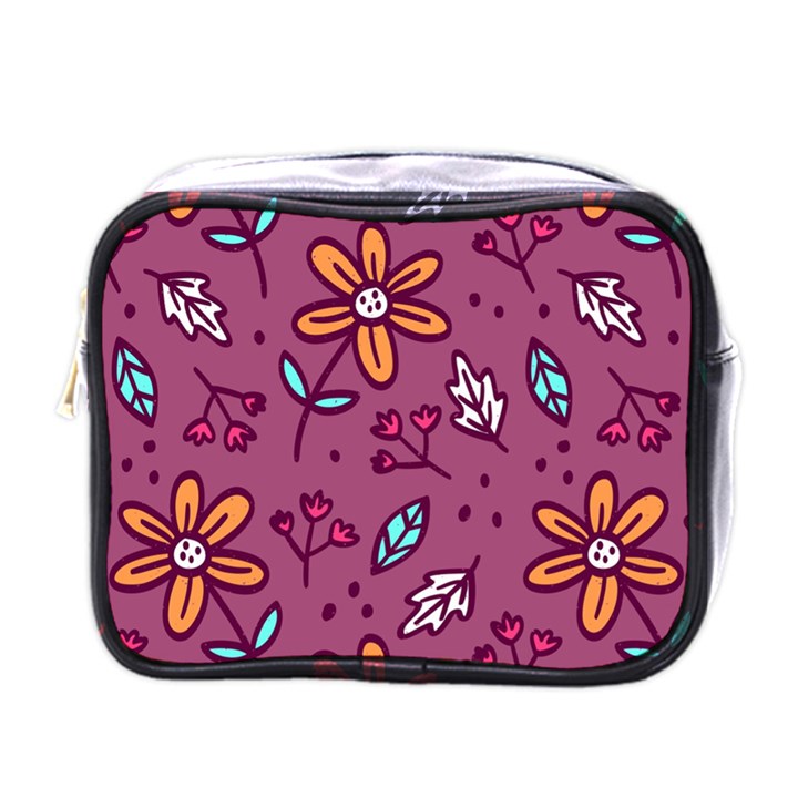 Flowers Petals Leaves Foliage Mini Toiletries Bag (One Side)