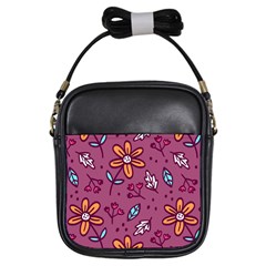 Flowers Petals Leaves Foliage Girls Sling Bag