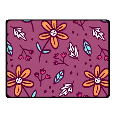 Flowers Petals Leaves Foliage Fleece Blanket (small)