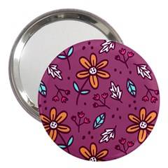 Flowers Petals Leaves Foliage 3  Handbag Mirrors