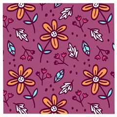 Flowers Petals Leaves Foliage Wooden Puzzle Square by Maspions