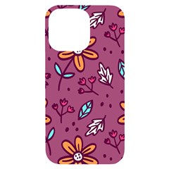 Flowers Petals Leaves Foliage Iphone 14 Pro Max Black Uv Print Case