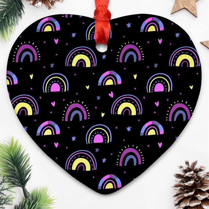 Wallpaper Pattern Rainbow Ornament (Heart)