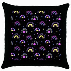 Wallpaper Pattern Rainbow Throw Pillow Case (black)