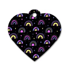 Wallpaper Pattern Rainbow Dog Tag Heart (one Side)