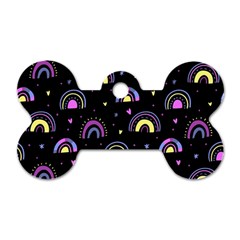 Wallpaper Pattern Rainbow Dog Tag Bone (one Side)