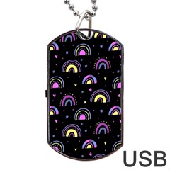 Wallpaper Pattern Rainbow Dog Tag Usb Flash (two Sides)