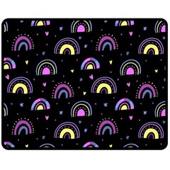 Wallpaper Pattern Rainbow Two Sides Fleece Blanket (medium)