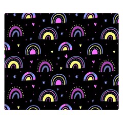 Wallpaper Pattern Rainbow Two Sides Premium Plush Fleece Blanket (kids Size)