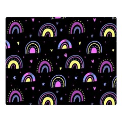 Wallpaper Pattern Rainbow Two Sides Premium Plush Fleece Blanket (large)