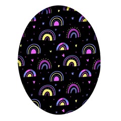 Wallpaper Pattern Rainbow Oval Glass Fridge Magnet (4 Pack) by Maspions