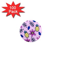 Flowers Petals Pineapples Fruit 1  Mini Magnets (100 Pack) 