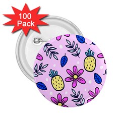 Flowers Petals Pineapples Fruit 2 25  Buttons (100 Pack)  by Maspions