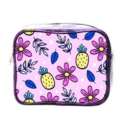 Flowers Petals Pineapples Fruit Mini Toiletries Bag (one Side)