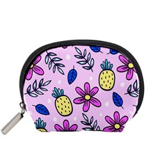 Flowers Petals Pineapples Fruit Accessory Pouch (small) by Maspions