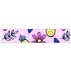 Flowers Petals Pineapples Fruit Small Premium Plush Fleece Scarf