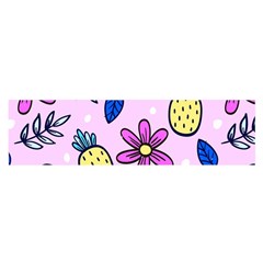 Flowers Petals Pineapples Fruit Oblong Satin Scarf (16  X 60 ) by Maspions