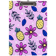 Flowers Petals Pineapples Fruit A4 Acrylic Clipboard by Maspions