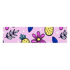 Flowers Petals Pineapples Fruit Banner And Sign 4  X 1 