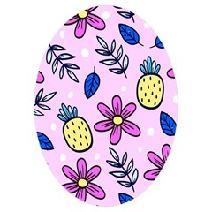 Flowers Petals Pineapples Fruit Uv Print Acrylic Ornament Oval by Maspions